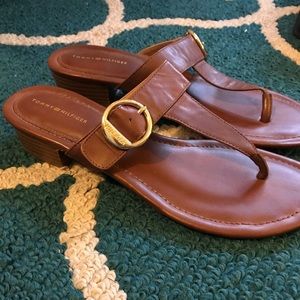 Tommy Hilfiger brown leather sandals